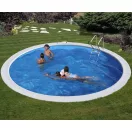 Ibiza round földbe süllyesztett fémpalástos medence, P1/P3 perem, D500 x 150 cm, homok