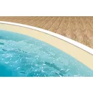 Ibiza round földbe süllyesztett fémpalástos medence, P1/P3 perem, D600 x 150 cm, homok