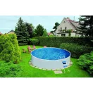 Azuro 240 round piscină cu perete metalic, cu skimmer Skimfilter 2000, D240 x 90 cm, albastru/alb