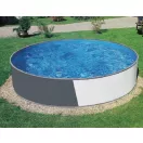 Azuro round Graphite - White fémpalástos medence, szűrő nélkül, D360 x 90 cm, szürke/fehér
