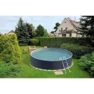 Azuro round Graphite - White fémpalástos medence, szűrő nélkül, D360 x 90 cm, szürke/fehér