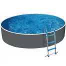 Azuro round Graphite - White fémpalástos medence, szűrő nélkül, D360 x 120 cm, szürke/fehér