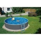 Azuro round Graphite - White fémpalástos medence, szűrő nélkül, D360 x 120 cm, szürke/fehér