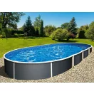 Azuro oval Graphite - White ovális fémpalástos medence, szűrő nélkül, D550 x 370 x 120 cm, szürke/fehér