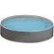 Azuro round Rattan fémpalástos medence, szűrő nélkül, rattan mintás, D500 x 120 cm, szürke