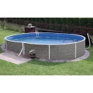Azuro oval Rattan ovális fémpalástos medence, szűrő nélkül, rattan mintás, D550 x 370 x 120 cm, szürke
