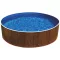 Azuro round Wood fémpalástos medence, szűrő nélkül, fa minta, D460 x 120 cm, barna