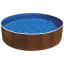 Azuro round Wood fémpalástos medence, szűrő nélkül, fa minta, D460 x 120 cm, barna