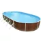 Azuro oval Wood ovális fémpalástos medence, szűrő nélkül, fa minta, D910 x 460 x 120 cm, barna