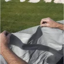 Fémpalástos medence szett, Gre KIT350N, 350 x 120 cm, antikfehér, kör alakú, homokszűrős vízforgatóval, létrával