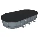 BESTWAY Power Steel csővázas medence szett, 549 x 274 x 122 cm, ovális, papírszűrős, létrával, ChemConnect adagolóval, takaróponyvával (56710)