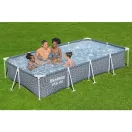 BESTWAY Steel Pro csővázas medence, 366 × 201 × 66 cm, tartozékok nélkül, téglalap alakú, leeresztőszeleppel (561FT)