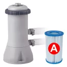 INTEX MetalPrism Set kör alakú medence szett 366 x 76 cm, 2m³ papírszűrős vízforgató rendszerrel, Hydro Aeration befúvóval, 6503 literes, szürke (26712)